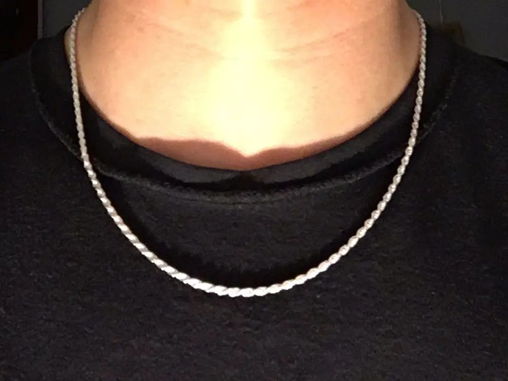 Other Solid Silver Chain Rope Chain 20in 2mm 925 Italy Size ONE SIZE - 1 Thumbnail