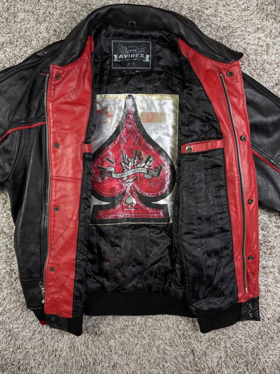 Avirex Vintage Avirex King Casino All Leather Stadium Bomber Jacket Size US XXL / EU 58 / 5 - 12 Thumbnail
