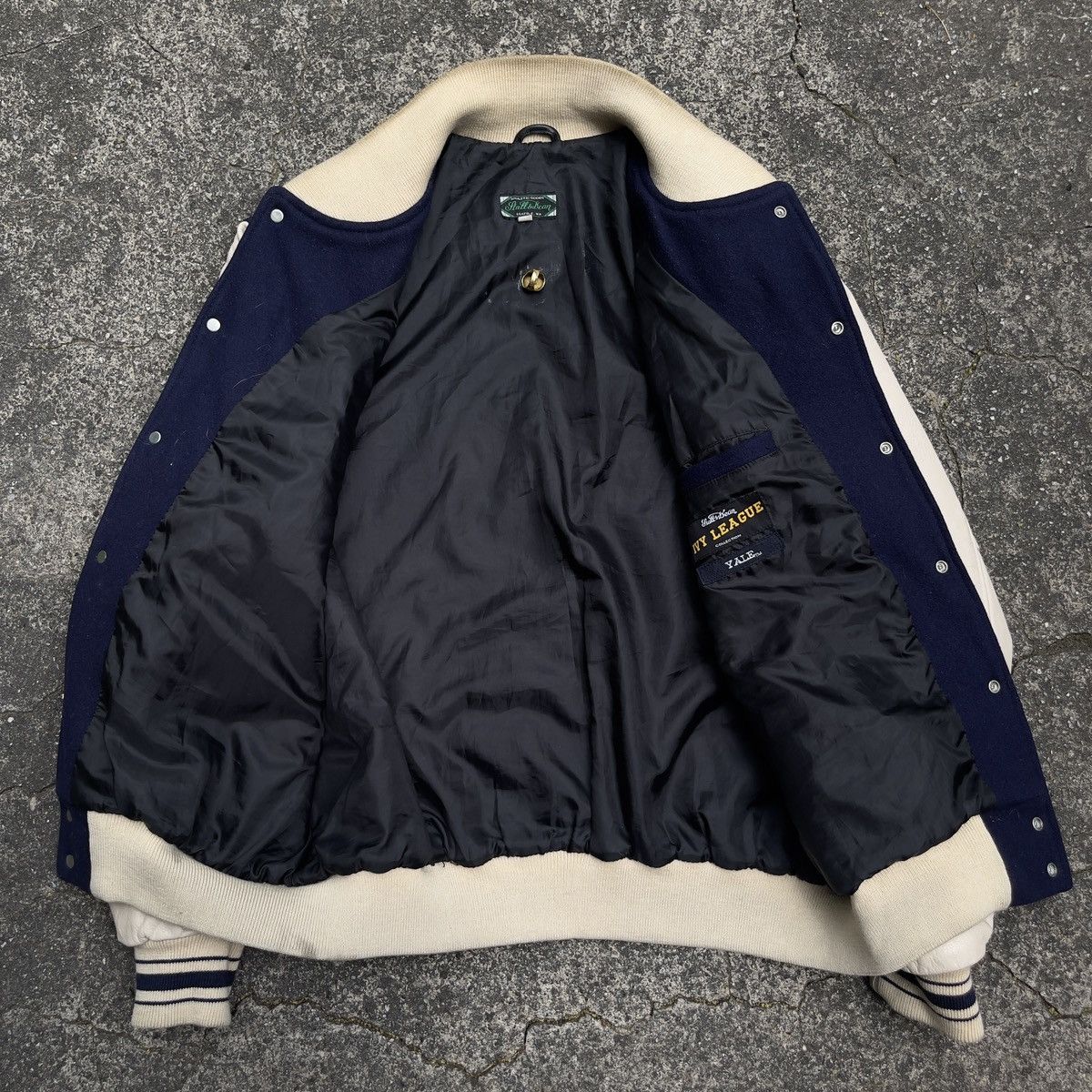Vintage Vintage STALL & DEAN YALE Leather Letterman Varsity Jacket Size US XL / EU 56 / 4 - 6 Thumbnail