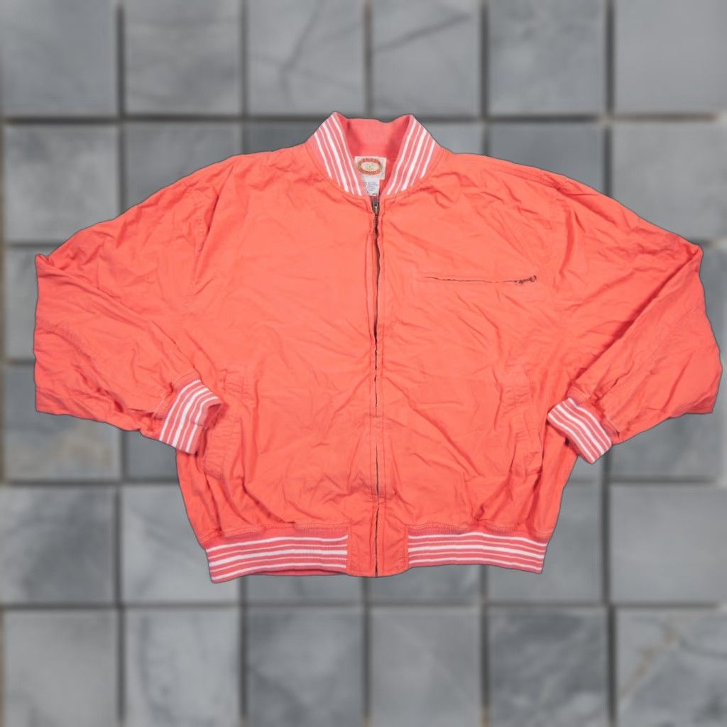 Banana Republic VINTAGE Banana Republic Jacket Mens Large Bomber Coat Zip Up Cotton Safari All Seasons Orange 90s Mens Size US L / EU 52-54 / 3 - 1 Thumbnail