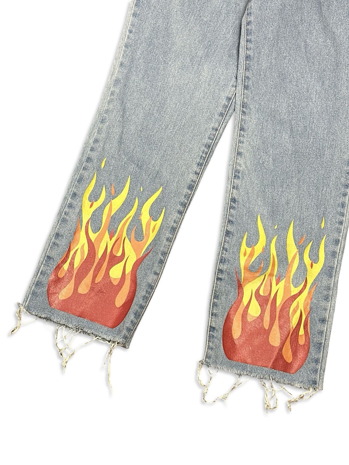 The Ragged Priest Fire Printed Distressed streetwear vintage jeans Size 28" / US 6 / IT 42 - 3 Thumbnail
