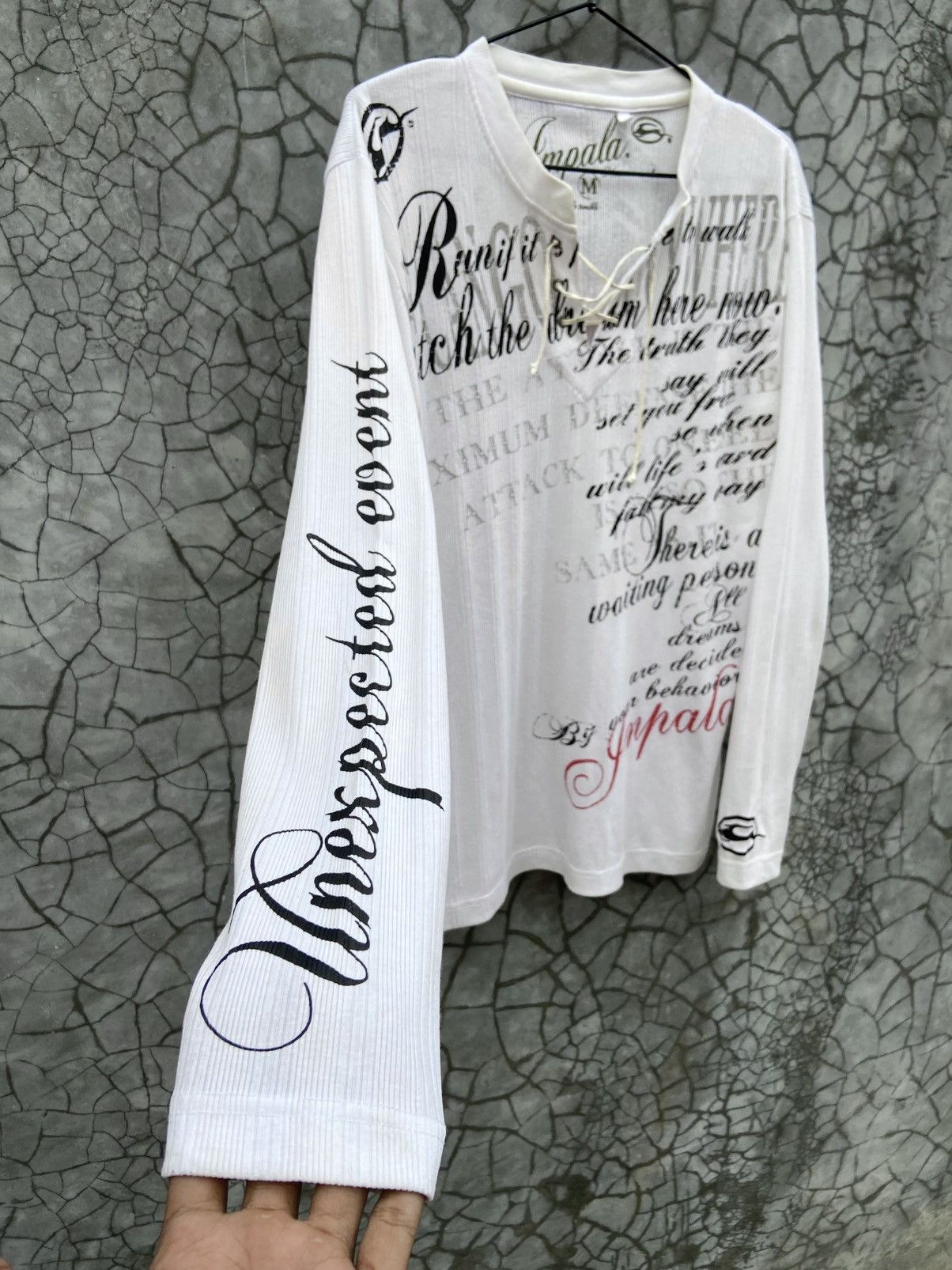 If Six Was Nine Offer‼️ Impala Goth Poem Style Lace Up Thermal Longsleeve Size US M / EU 48-50 / 2 - 5 Thumbnail