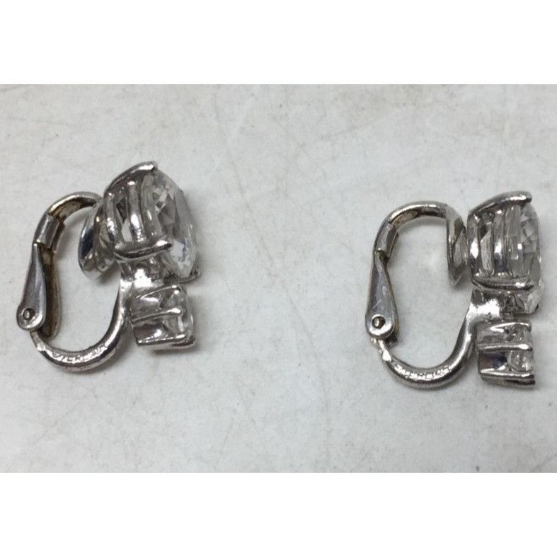 Other Women's Silver Tone Rhinestone Clip On Earrings Size ONE SIZE - 6 Thumbnail