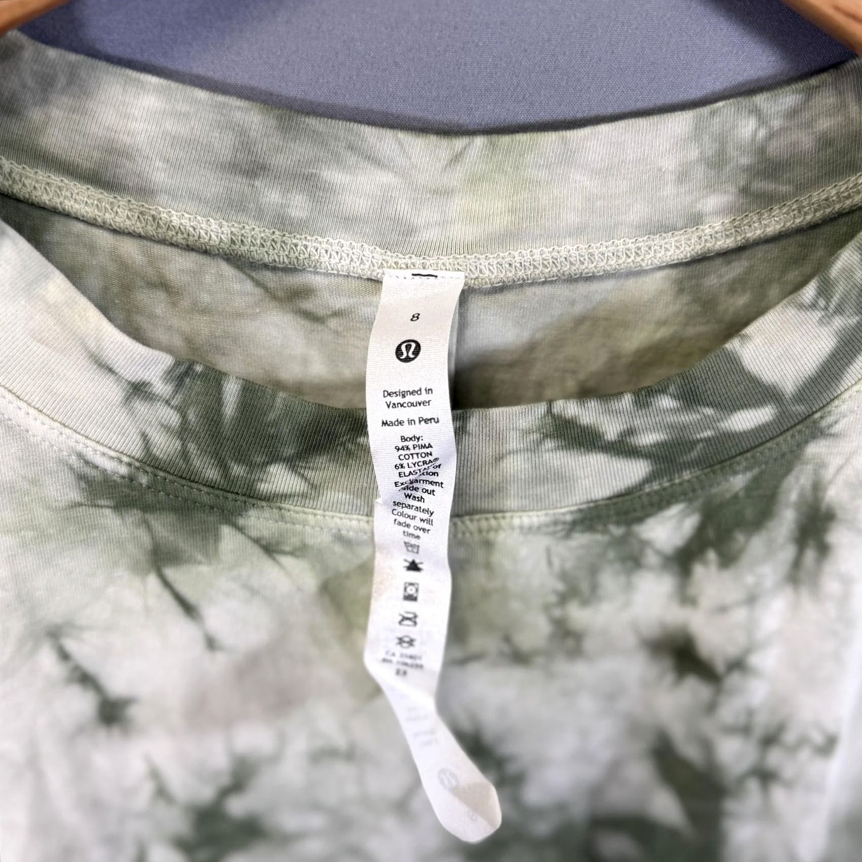 Lululemon Lululemon Shirt Womens 8 Green Tie Dye Ruffle Sleeve Cotton Casual Tee Crewneck Shirt Mens? Size M / US 6-8 / IT 42-44 - 4 Thumbnail