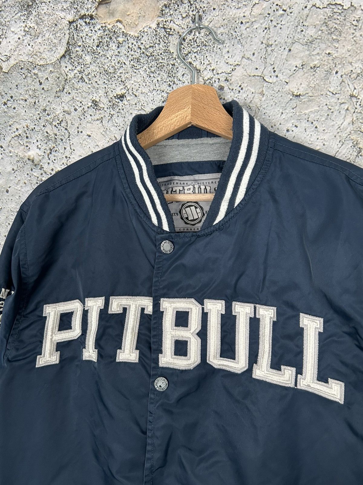 Vintage Vintage Pitbull Varsity Jacket Baseball 90s Boxy Oversized Size US L / EU 52-54 / 3 - 3 Thumbnail