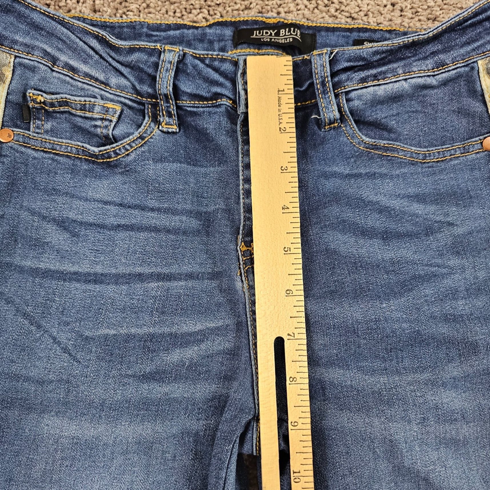 Denime Judy Blue Jeans Women 29 Skinny Fit Mid Rise Dark Wash Stretch Denim 26x28 Size 29" - 4 Thumbnail