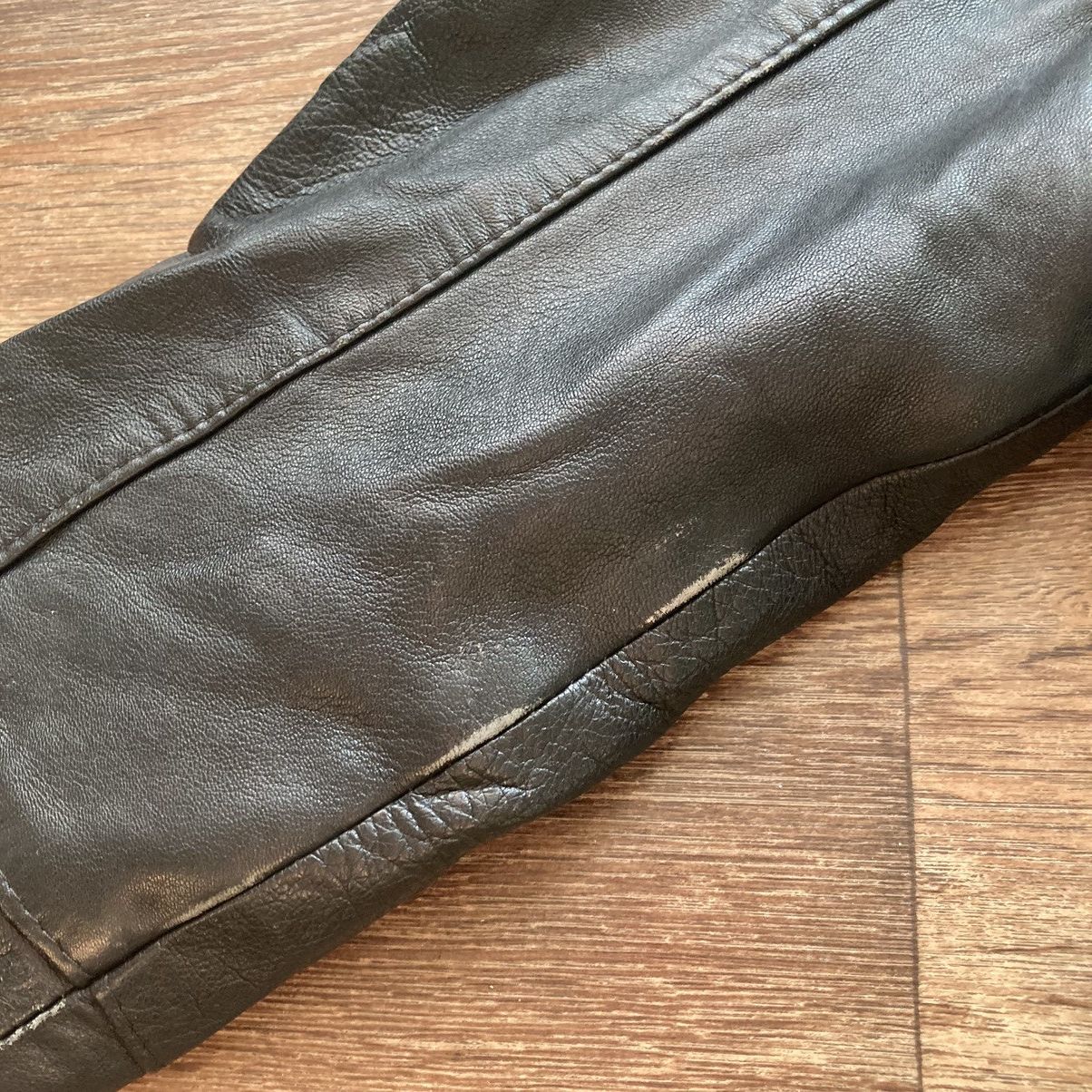 20471120 Vintage Italian Punk Leather Jacket 80’s Avant Garde Style Size S / US 4 / IT 40 - 8 Thumbnail