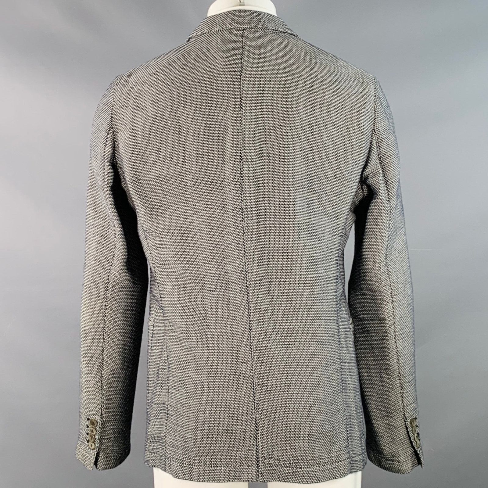 Armani Collezioni Size 40 Black White Textured Polyester Blend Sport Coat Size 40R - 4 Thumbnail