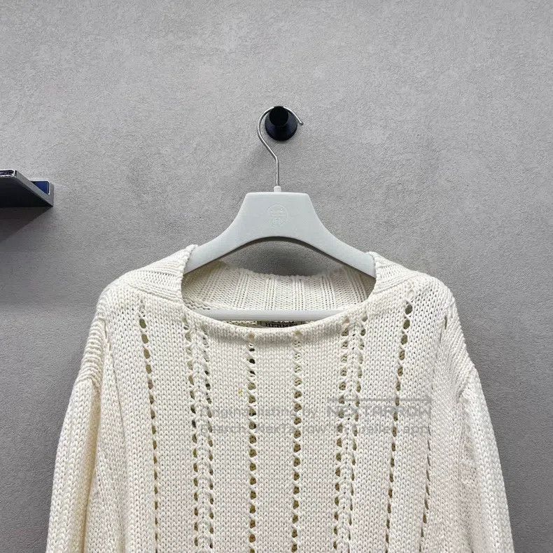 Hermes Hermes Light Beige Openwork Knit Top Size M / US 6-8 / IT 42-44 - 4 Thumbnail