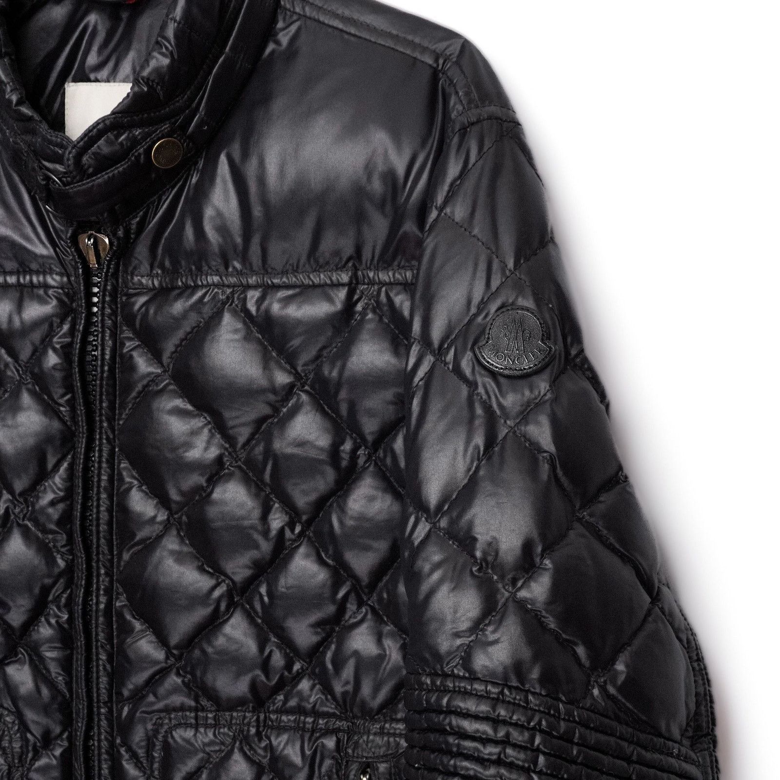 Moncler Vintage Moncler Biker Black Logo Down Puffer Jacket Size US S / EU 44-46 / 1 - 5 Thumbnail