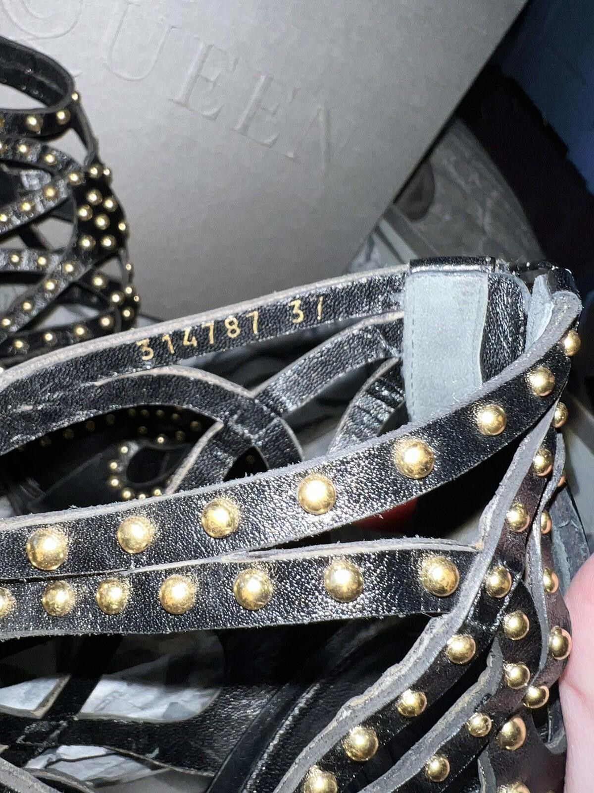 Alexander McQueen Alexander McQueen Studded Black Leather Cage Bootie US 7 Size US 7 / IT 37 - 5 Thumbnail