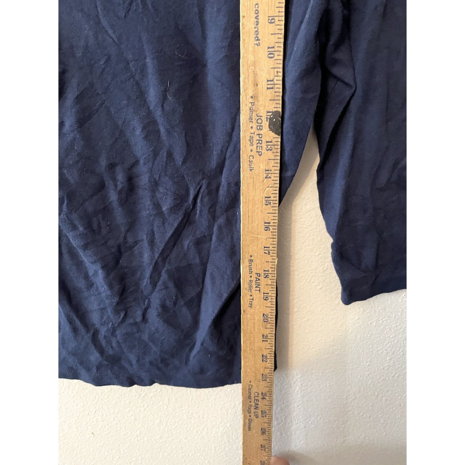 Vintage New York & Company Blue 3/4 Sleeve Round Neck Textured Tee Medium Casual Top Womens Regular Knit Cotton Cotton Blend Polyester Spandex Size M / US 6-8 / IT 42-44 - 4 Thumbnail