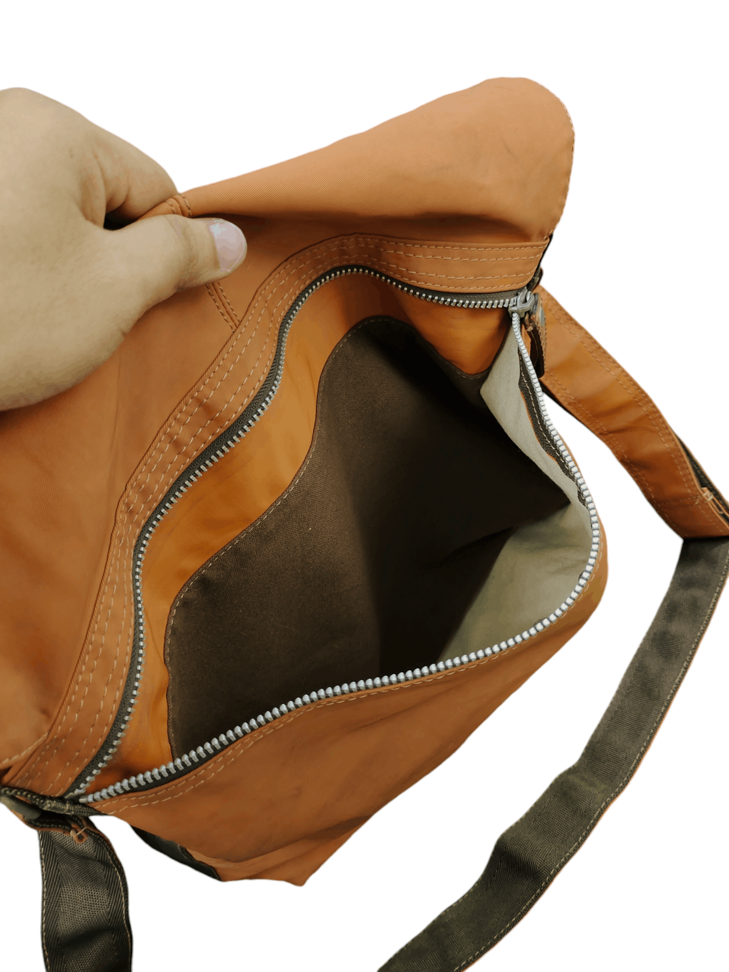 Yohji Yamamoto Vintage Yohji Yamamoto Cotton Leather Shoulder Sling Bag Size ONE SIZE - 16 Thumbnail