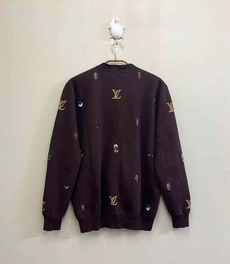 Louis Vuitton LOUIS VUITTON LV x Pharrell Brown Embroidered Logo Cardigan Size US XL / EU 56 / 4 - 4 Thumbnail