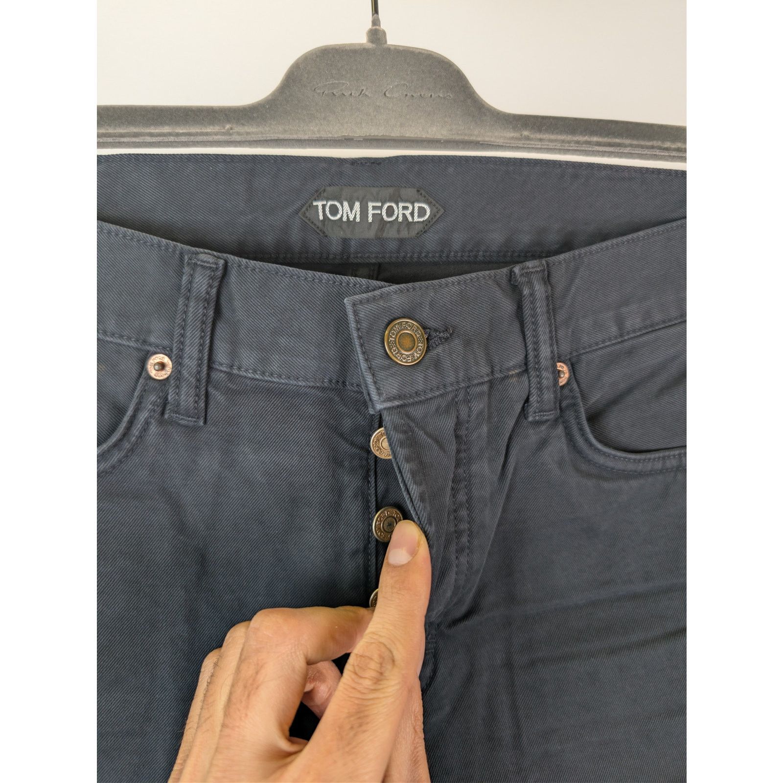 Tom Ford o1rshd1 Straight Fit Denim Jeans in Navy Blue Size US 30 / EU 46 - 7 Thumbnail
