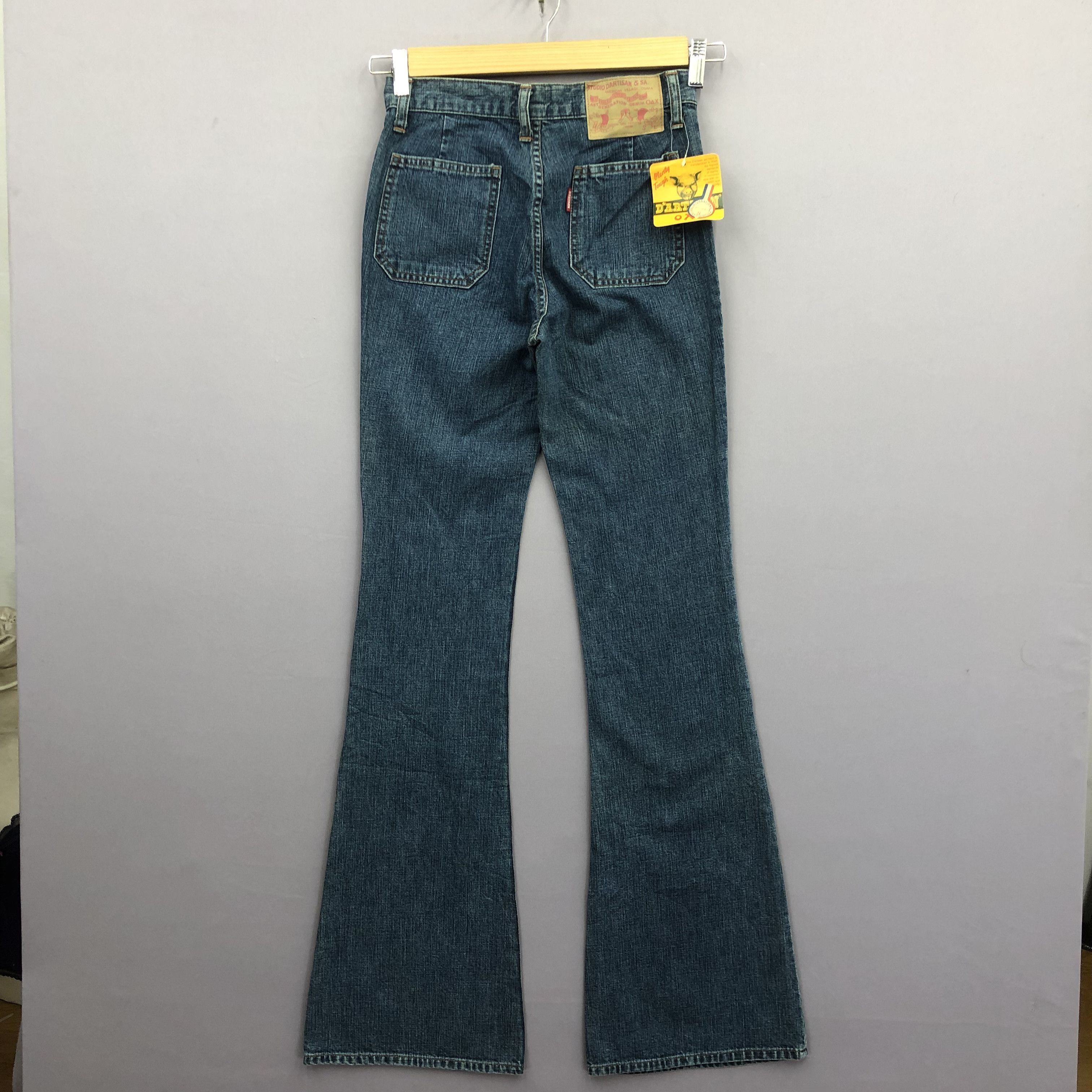 Japanese Brand Vintage NWT 90s Studio D'Artisan Bush Pants Flare Blue Jeans Size 26" / US 2 / IT 38 - 2 Thumbnail