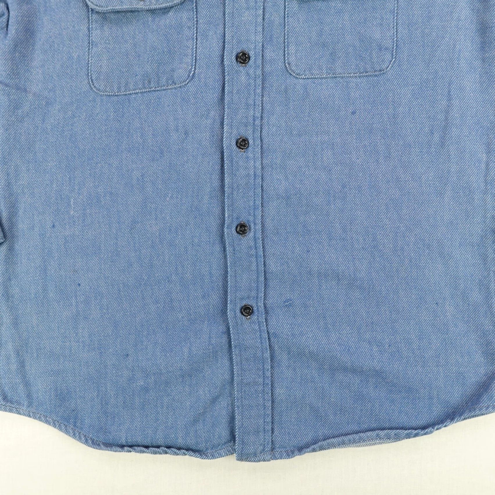 Vintage VINTAGE Five Brother Shirt Mens Large Tall Button-Up Flannel Blue Twill 70s Casual Workwear Mens LT Large Tall Blue Flannel Shirt 1970s Five Brothers Size US L / EU 52-54 / 3 - 5 Thumbnail
