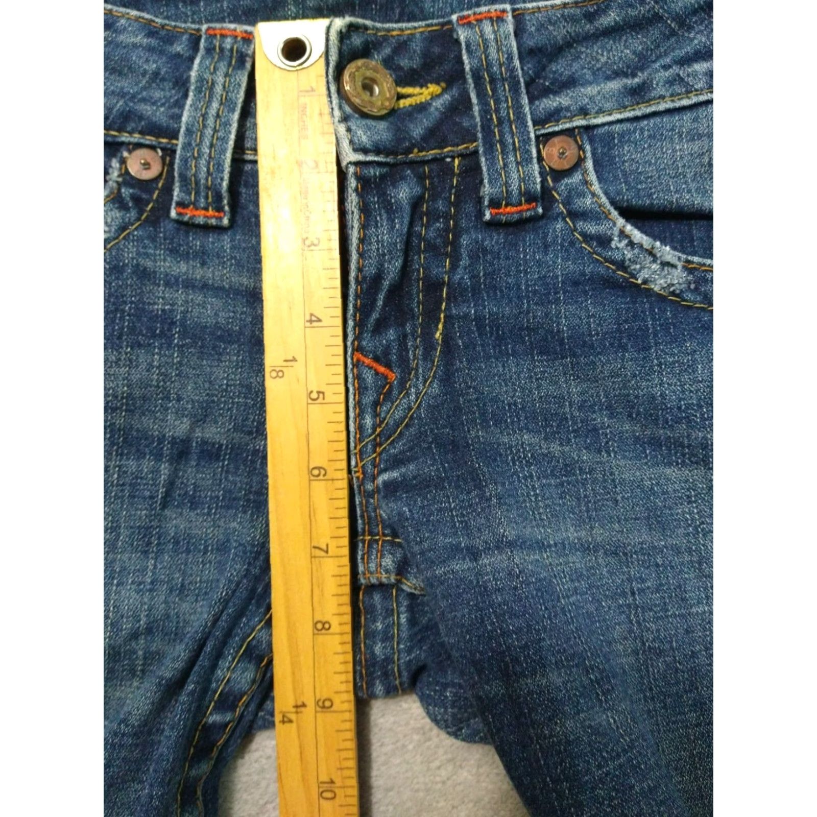 True Religion True Religion Jeans Women 27 Blue Denim Billy Straight Leg Low Rise Flap Pockets Size 27" / US 4 / IT 40 - 5 Thumbnail
