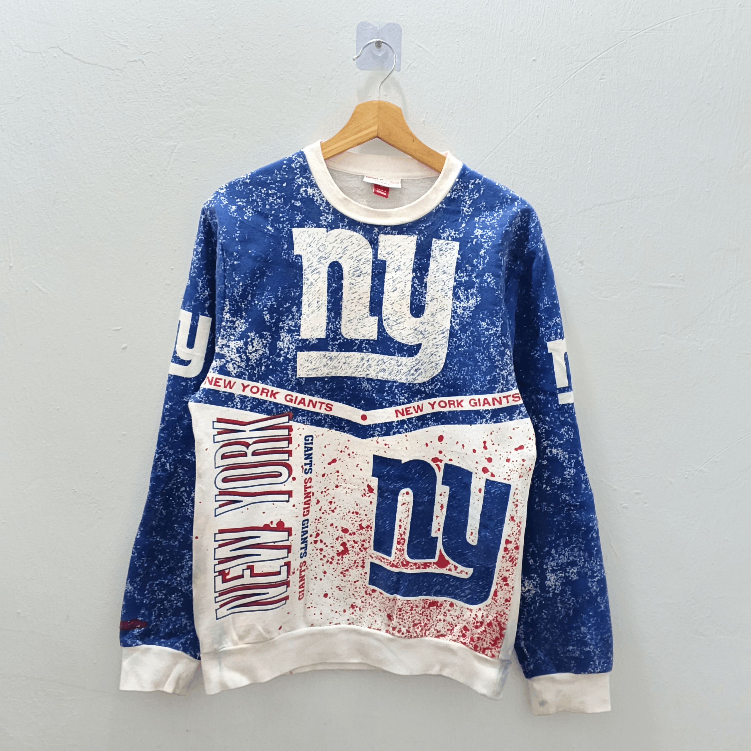 Mitchell & Ness Vintage AOP NFL Throwback Giants New York Crewneck Size S Size US S / EU 44-46 / 1 - 1 Thumbnail