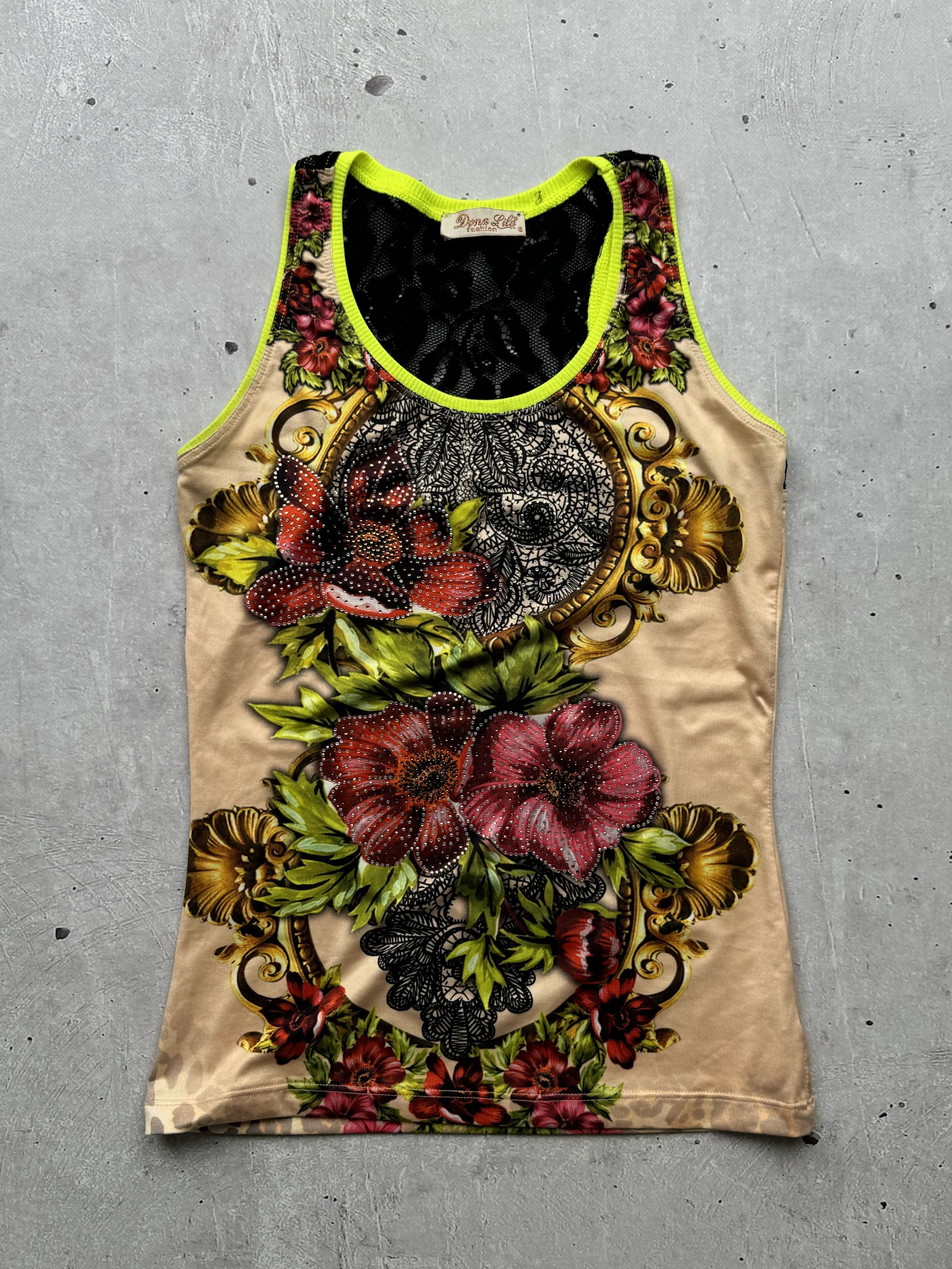 Vintage Vintage Printed Mesh Tank Top Size S / US 4 / IT 40 - 1 Thumbnail