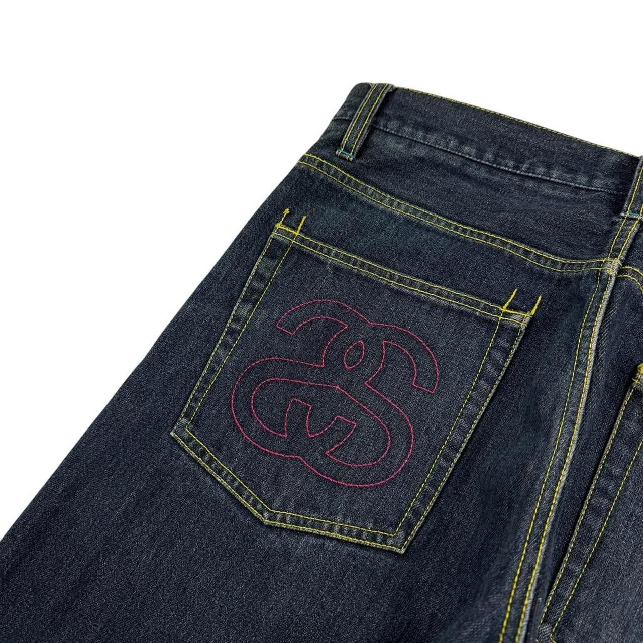 Stussy Vintage 2000s Stussy Embroidered Jeans - Waist: 34” Size US 34 / EU 50 - 2 Thumbnail