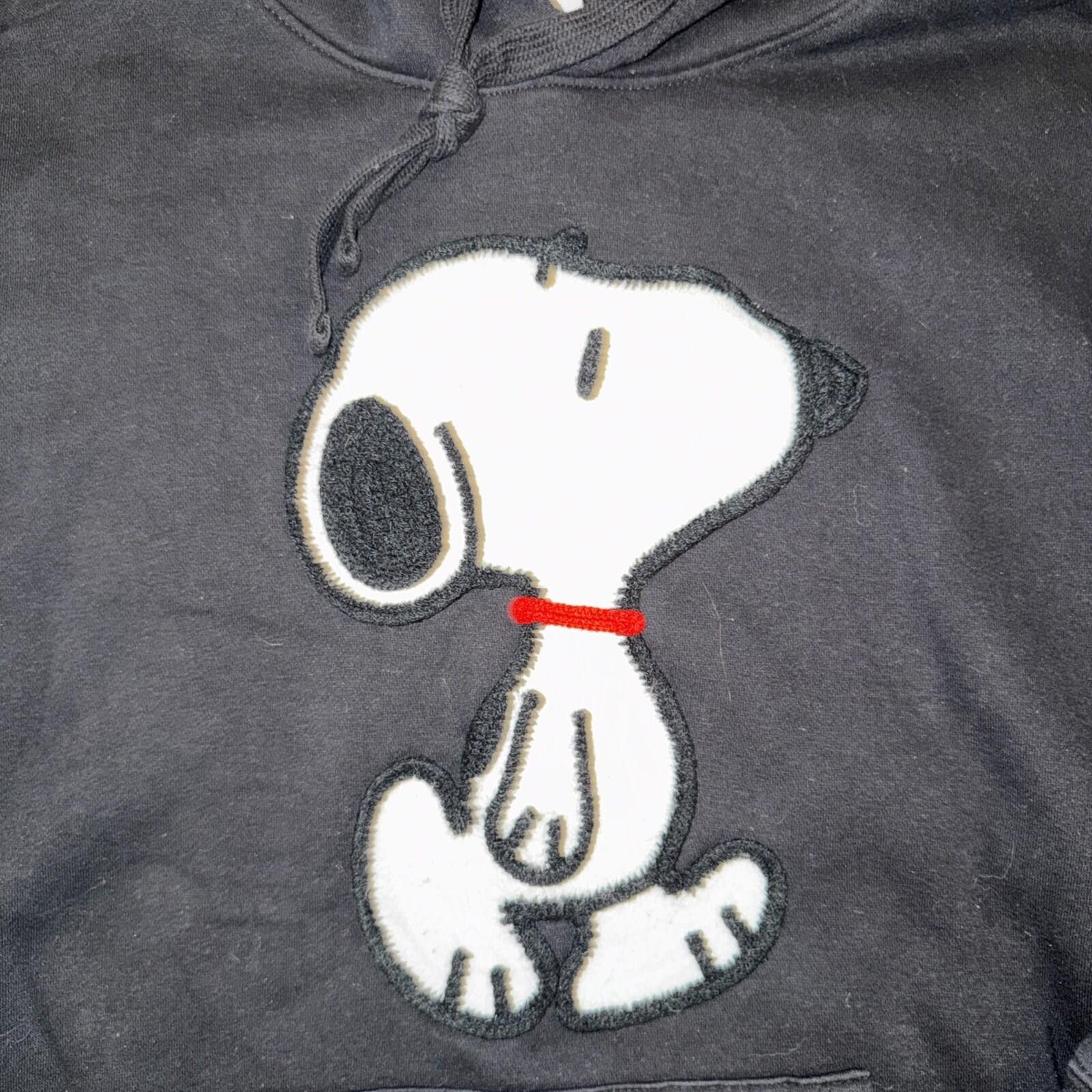 Peanuts Peanuts Snoopy Black Hoodie Embroidered Crochet Patch Modal Size L / US 10 / IT 46 - 3 Thumbnail