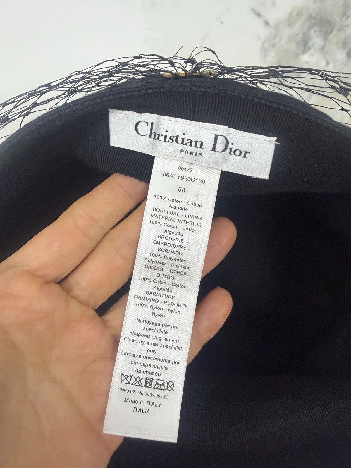 Dior Christian Dior Arty denim cap with a veil Size ONE SIZE - 5 Thumbnail