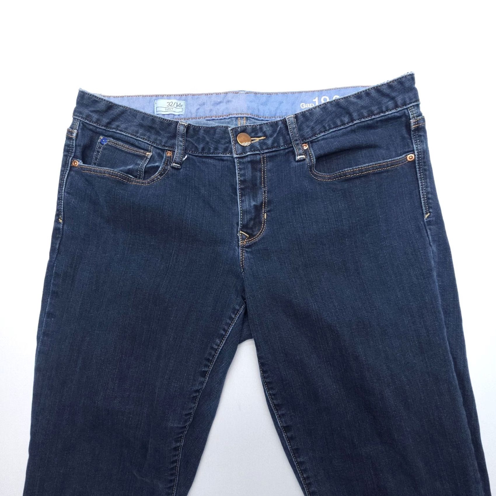 Gap Gap 1969 Jeans Bootcut Womens 14 Blue Dark Wash 29" Inseam Regular Rise Low 6.5-8.5 Denim Cotton Blend 5-Pocket USA Vintage: No Size 36" / US 14 / IT 50 - 2 Thumbnail