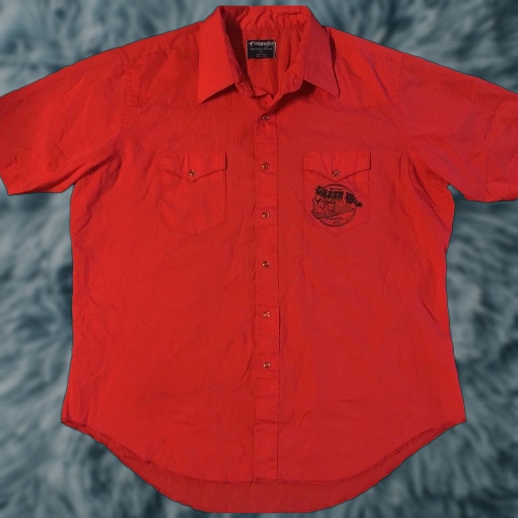 Wrangler Vtg Wrangler Green Valley Inn Bar Pearl Snap Shirt 18 Arizona Western Cowboy Red Bullhead City 90s Colorful Southwestern Rockabilly Mens Shirt Size US XXL / EU 58 / 5 - 1 Thumbnail