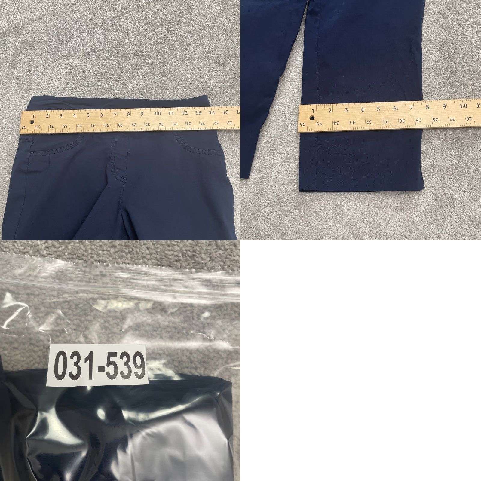 Vintage Ruby Rd. Petite Cropped Pants Womens 6P Navy Blue Straight Pocket Casual 28x18 Size 28" / US 6 / IT 42 - 8 Thumbnail