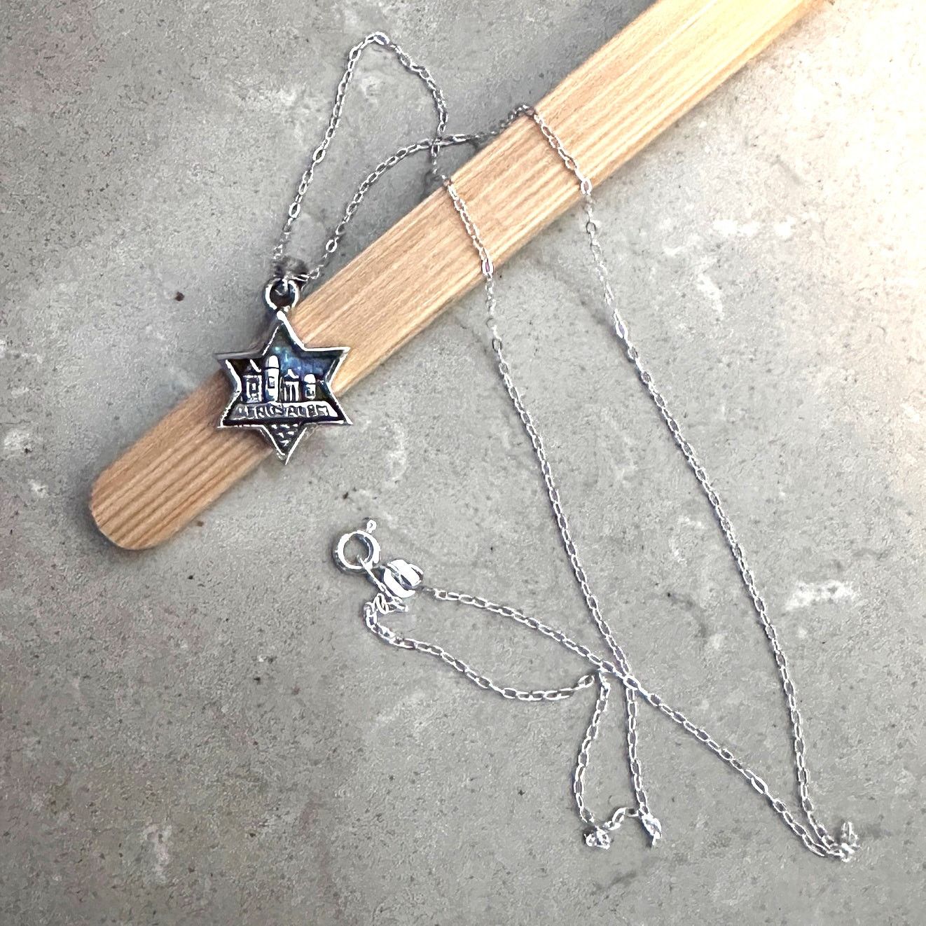 The Unbranded Brand Sterling Silver Lab Opal Star of David Necklace Size ONE SIZE - 1 Thumbnail