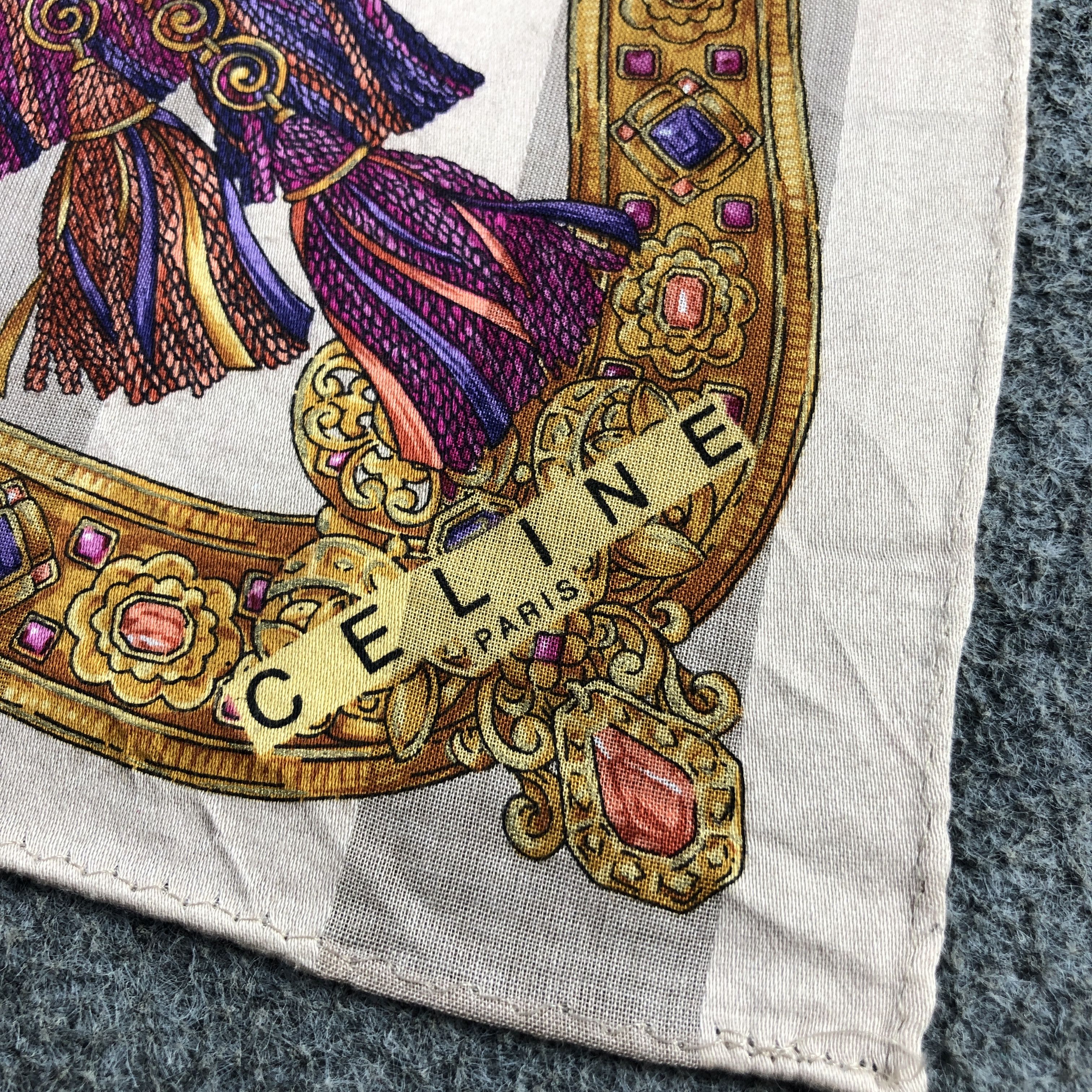 Celine Celine Luxury Handkerchief Neckerchief Bandana H2637 Size ONE SIZE - 3 Thumbnail