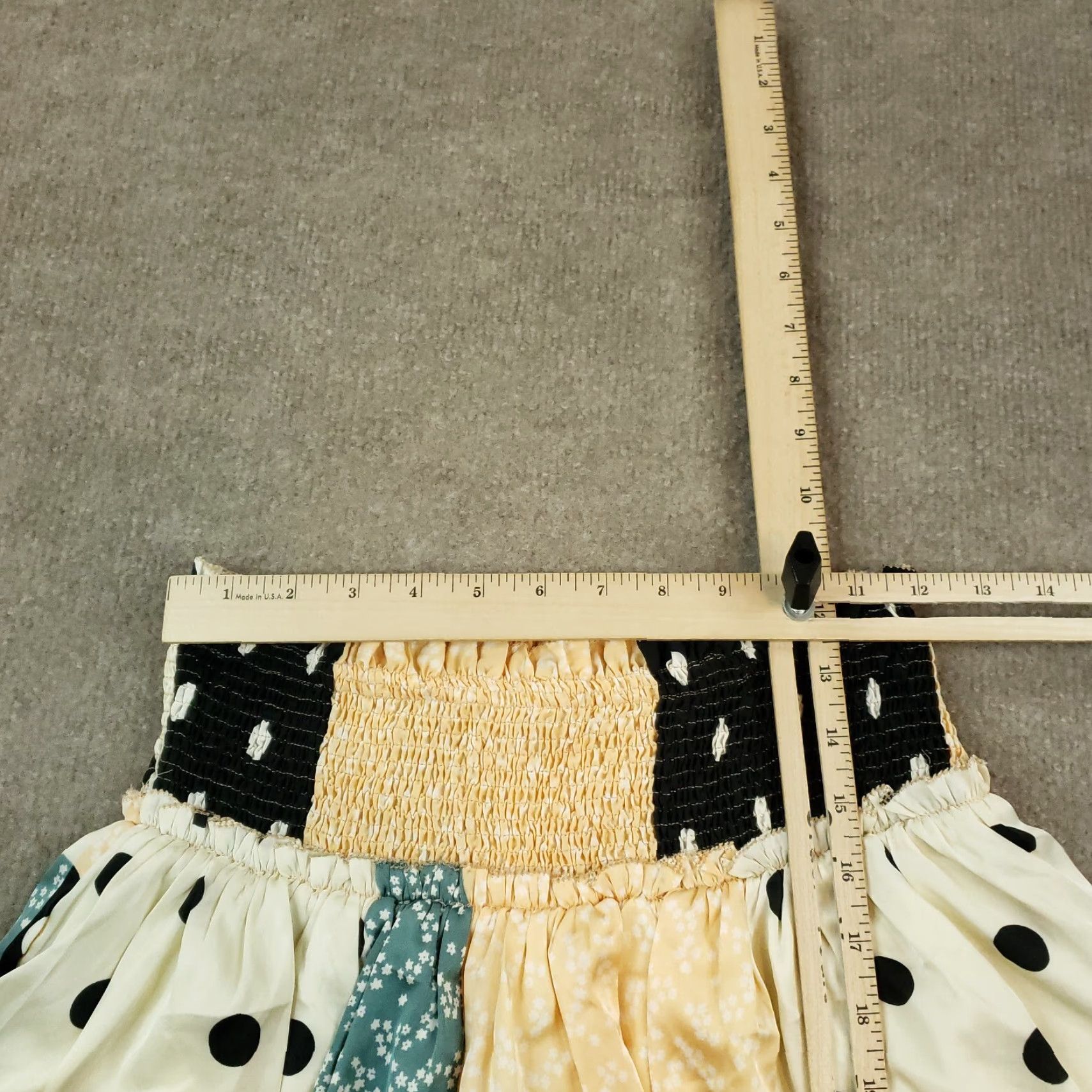 Vintage Womens Skirt Blue Beige Polka Dot XS Extra Small Size 26" / US 2 / IT 38 - 5 Thumbnail