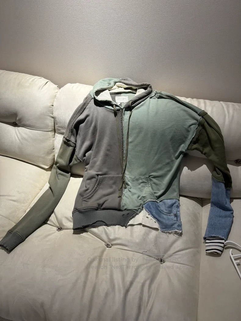 Greg Lauren Greg Lauren Beggar Style Spliced Hooded Sweatshirt Size US L / EU 52-54 / 3 - 2 Thumbnail