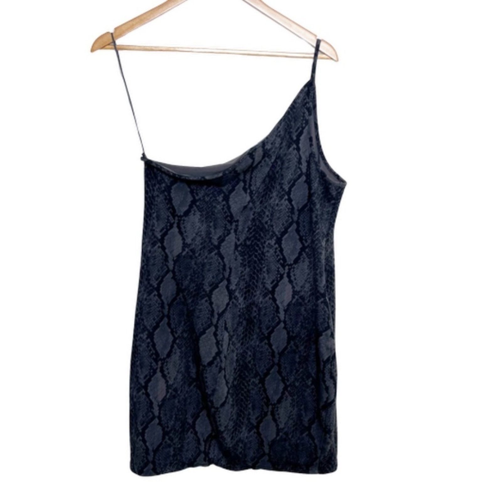 Express Express Women’s Snakeskin One Shoulder Bodycon Mini Dress Size L / US 10 / IT 46 - 13 Thumbnail