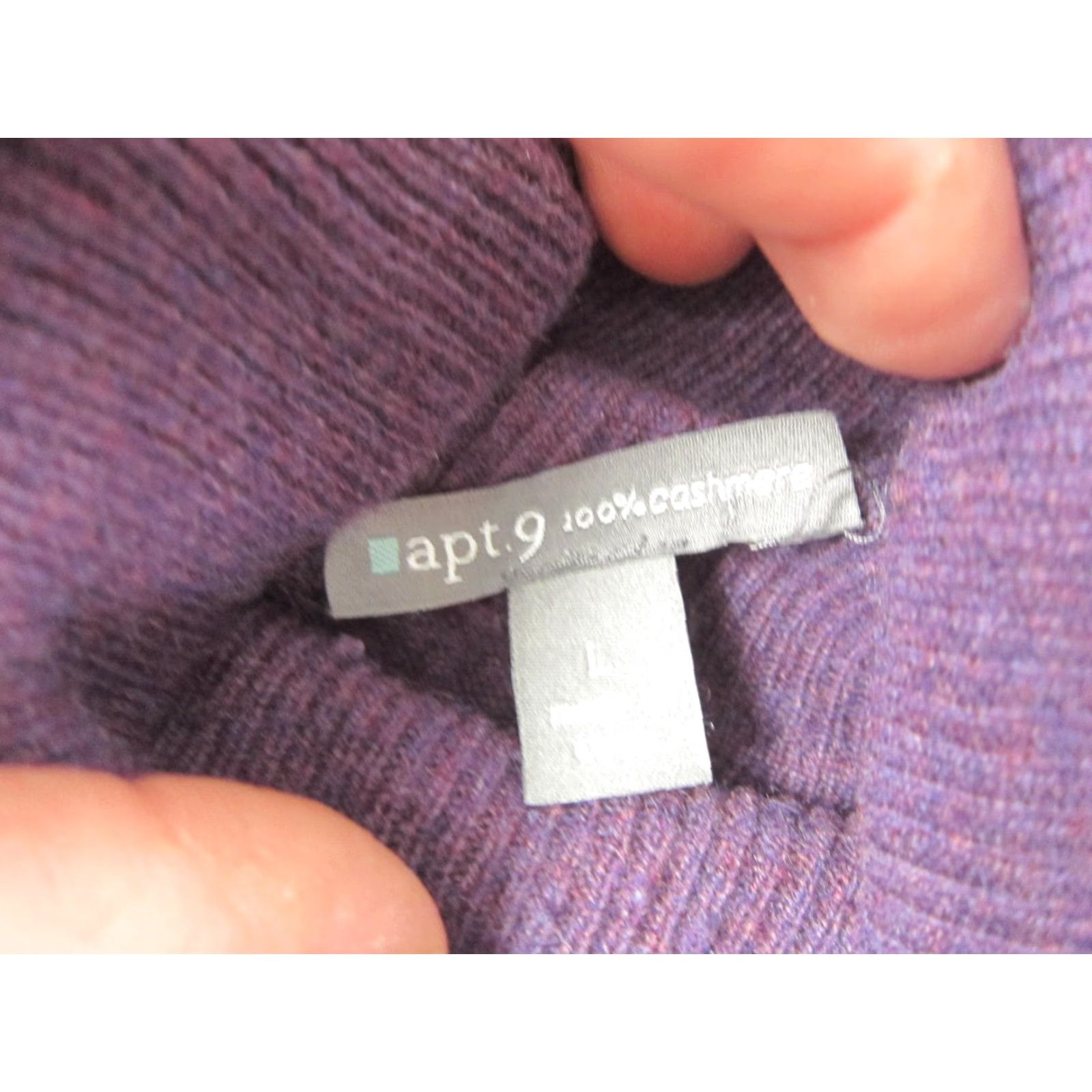 Apt. 9 Apt. 9 Sweater Women L Purple 100% Cashmere Turtleneck Knit Pullover Casual Shirt Size L / US 10 / IT 46 - 4 Thumbnail