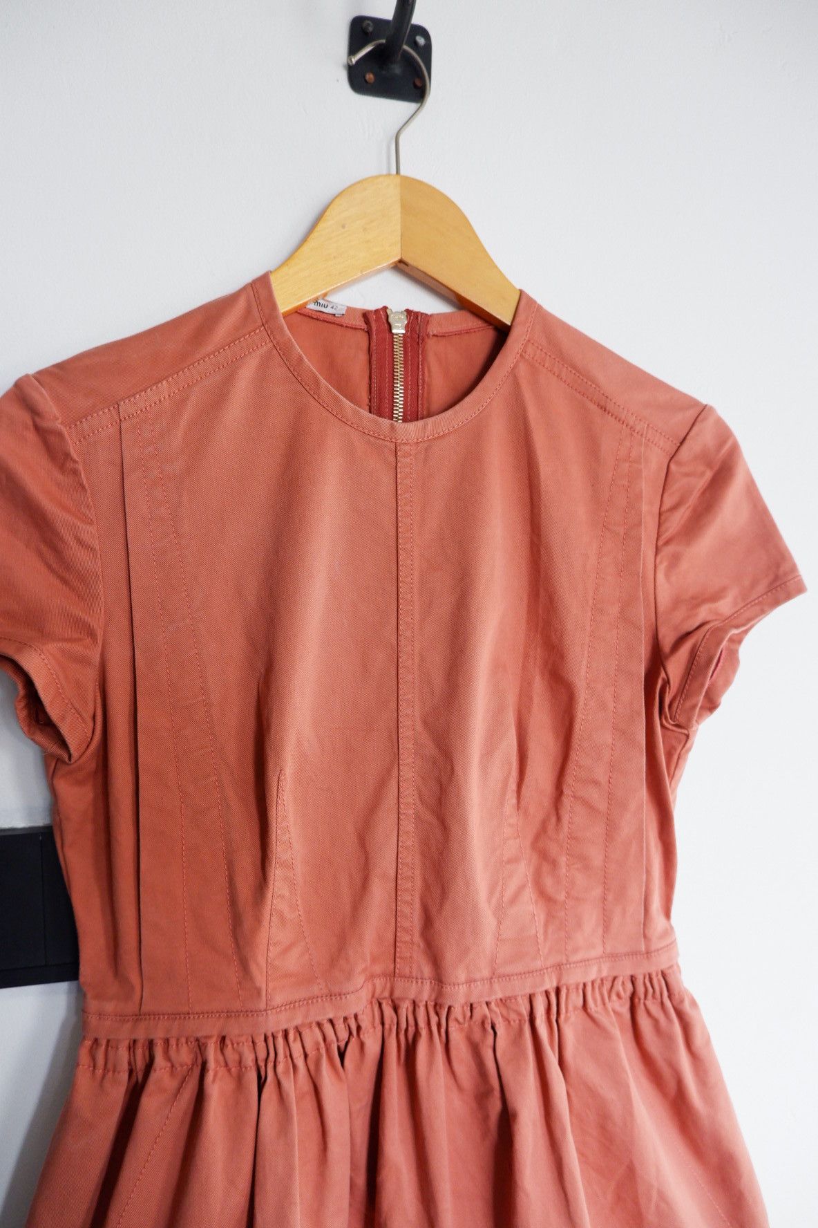 Miu Miu 2020 Miu Miu Cotton Twill Midi Dress Size M / US 6-8 / IT 42-44 - 4 Thumbnail