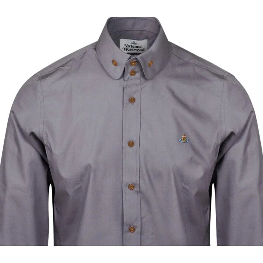 Vivienne Westwood o1f1d3z0525 Two Button Krall Shirt in Dark Grey Size US XL / EU 56 / 4 - 2 Thumbnail