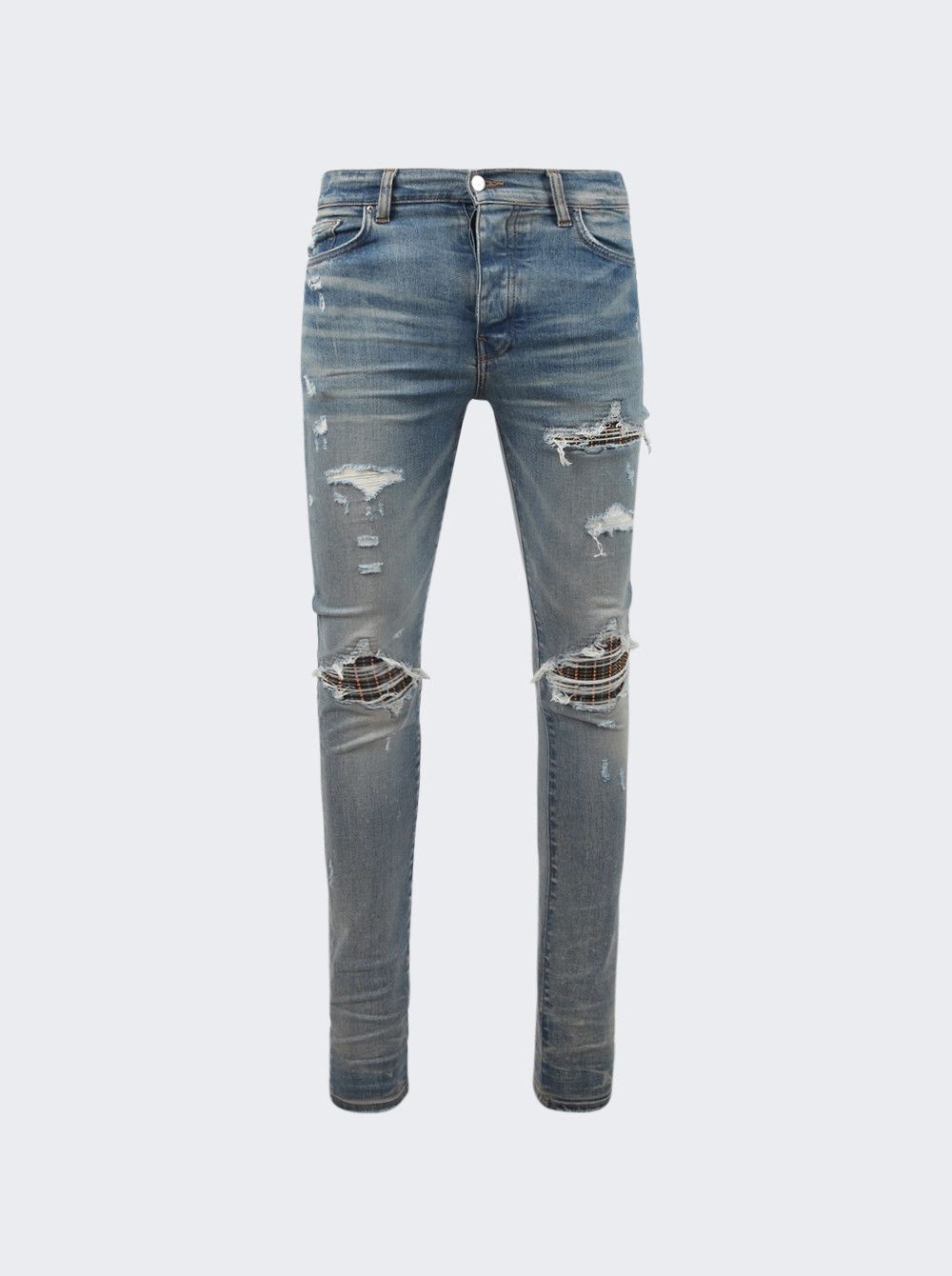 Amiri o1gr1nt1124 MX1 Neon Plaid Jeans in Clay Indigo Size US 32 / EU 48 - 1 Thumbnail