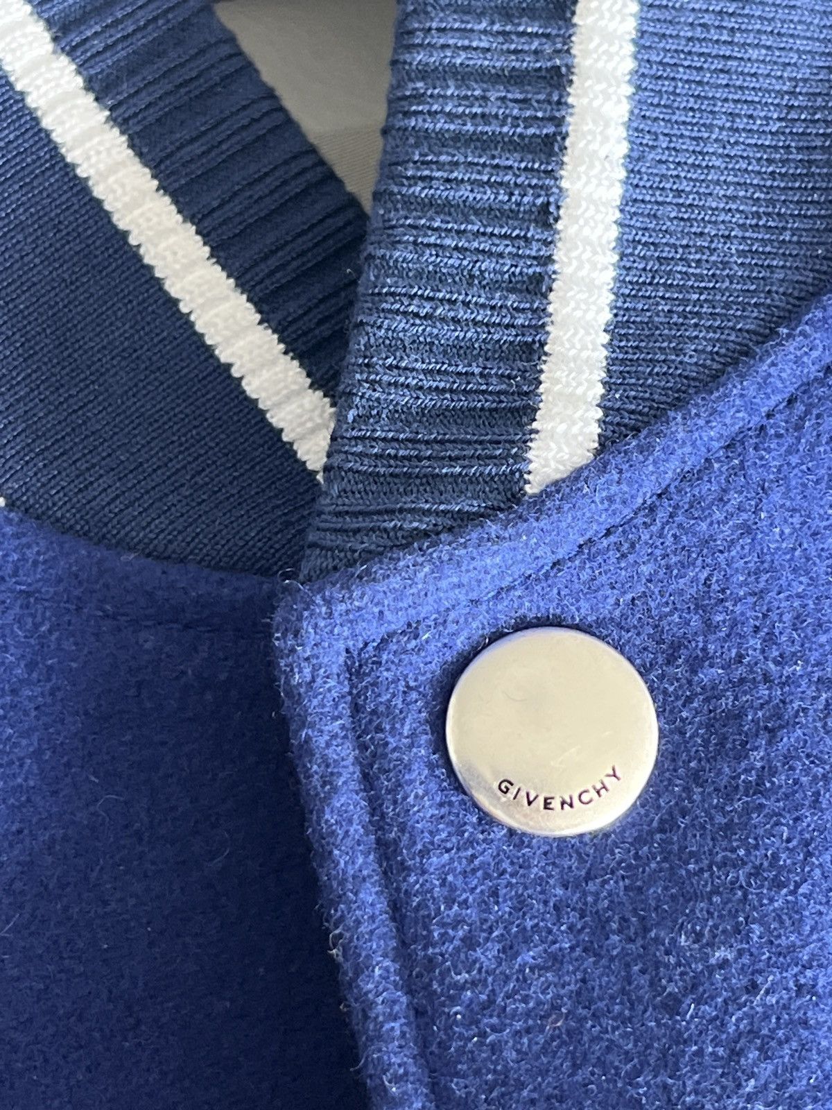 Givenchy Rare Blue Givenchy Varsity Jacket in wool and leather Size US M / EU 48-50 / 2 - 4 Thumbnail