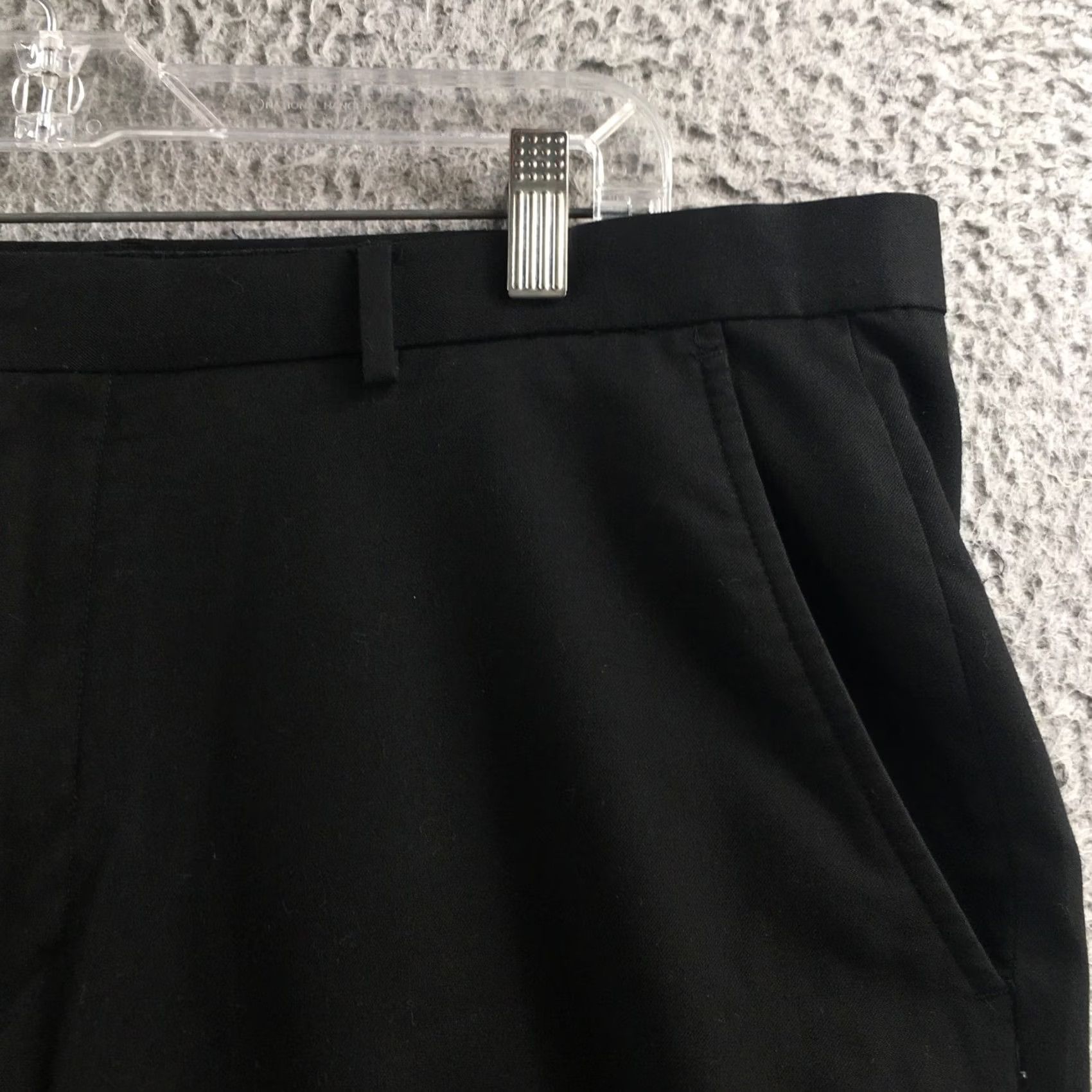 Calvin Klein Calvin Klein Dress Pants Mens 38x30 Black Mid Rise Casual Shirt Flat Front Straight Leg 39 Waist Regular Fit Size US 38 / EU 54 - 4 Thumbnail
