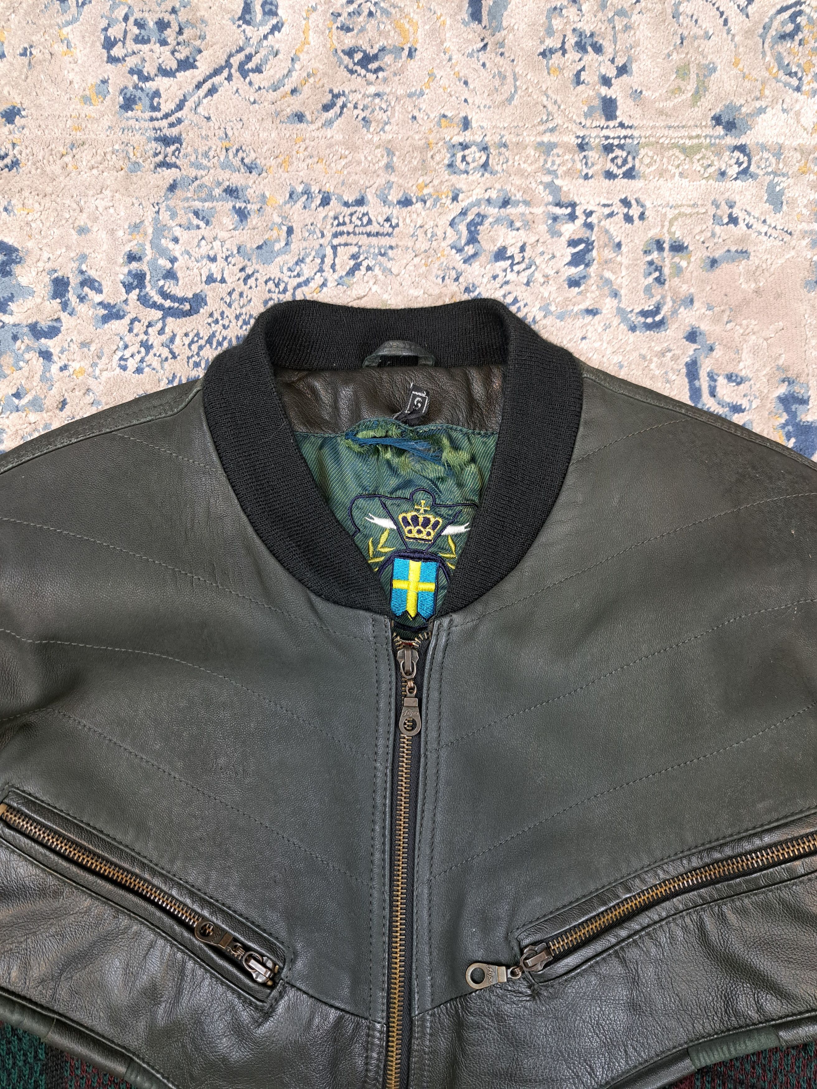 Vintage Vintage 90s Leather Bomber Jacket Avant Garde Size US L / EU 52-54 / 3 - 4 Thumbnail