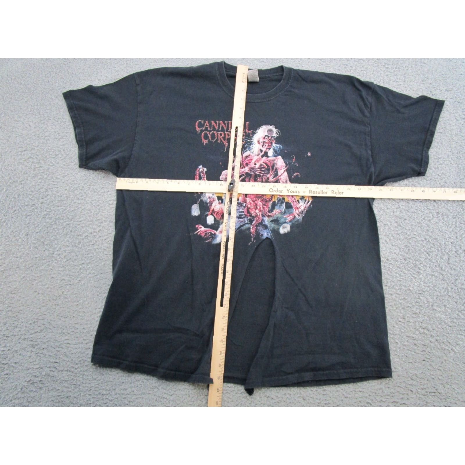 Gildan VINTAGE Y2K Cannibal Corpse Eaten Back To Life Double-Sided Shirt 2XL Black Mens Short Sleeve Graphic Print Read Size US XXL / EU 58 / 5 - 5 Thumbnail