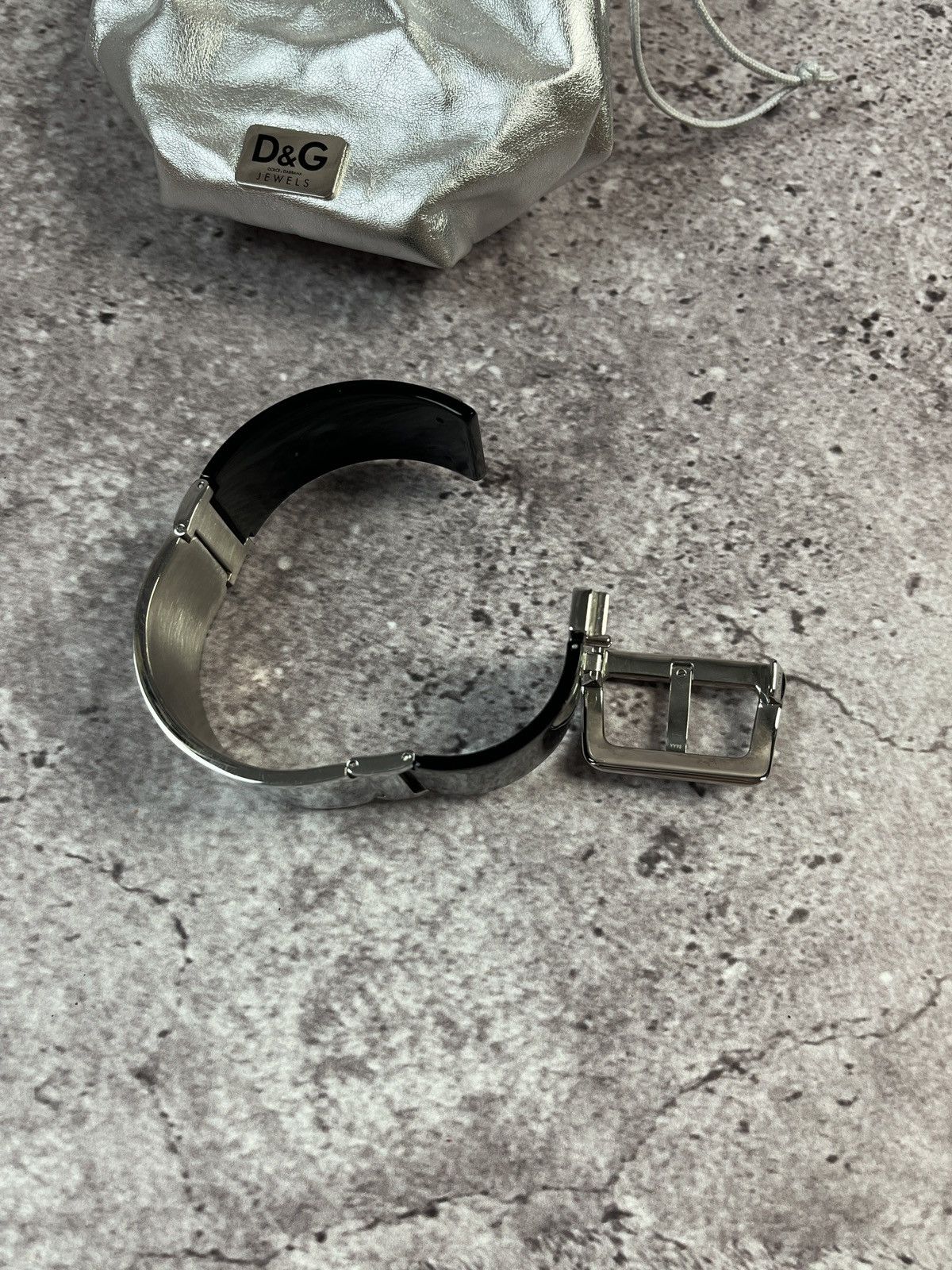 Dolce & Gabbana Vintage🔥DOLCE & GABBANA Black Lucite Chrome Buckle Bracelet Size ONE SIZE - 7 Thumbnail