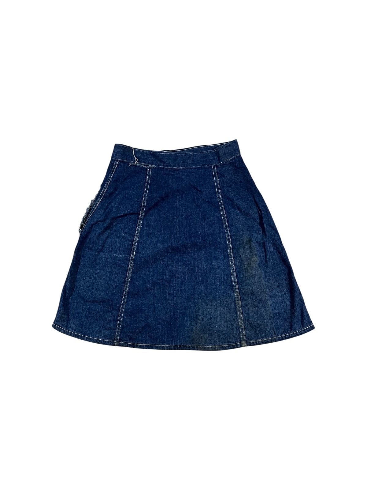 Vintage Vintage 60s Selvedge Denim Skirt Faded Blue Size 25" / US 0 / IT 36 - 2 Thumbnail