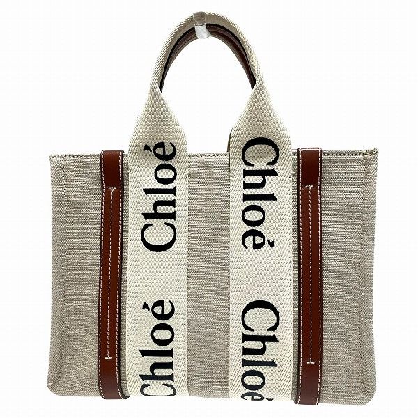 Chloe Chloe Woody 2Way Bag Canvas Shoulder Bag in White, Women's