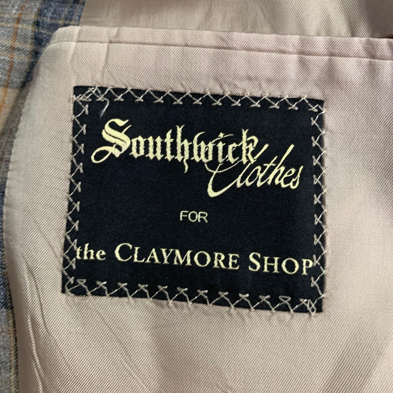Southwick SOUTHWICK CLOTHES Size 42 Tan Grey Plaid Sport Coat Size 42R - 6 Thumbnail