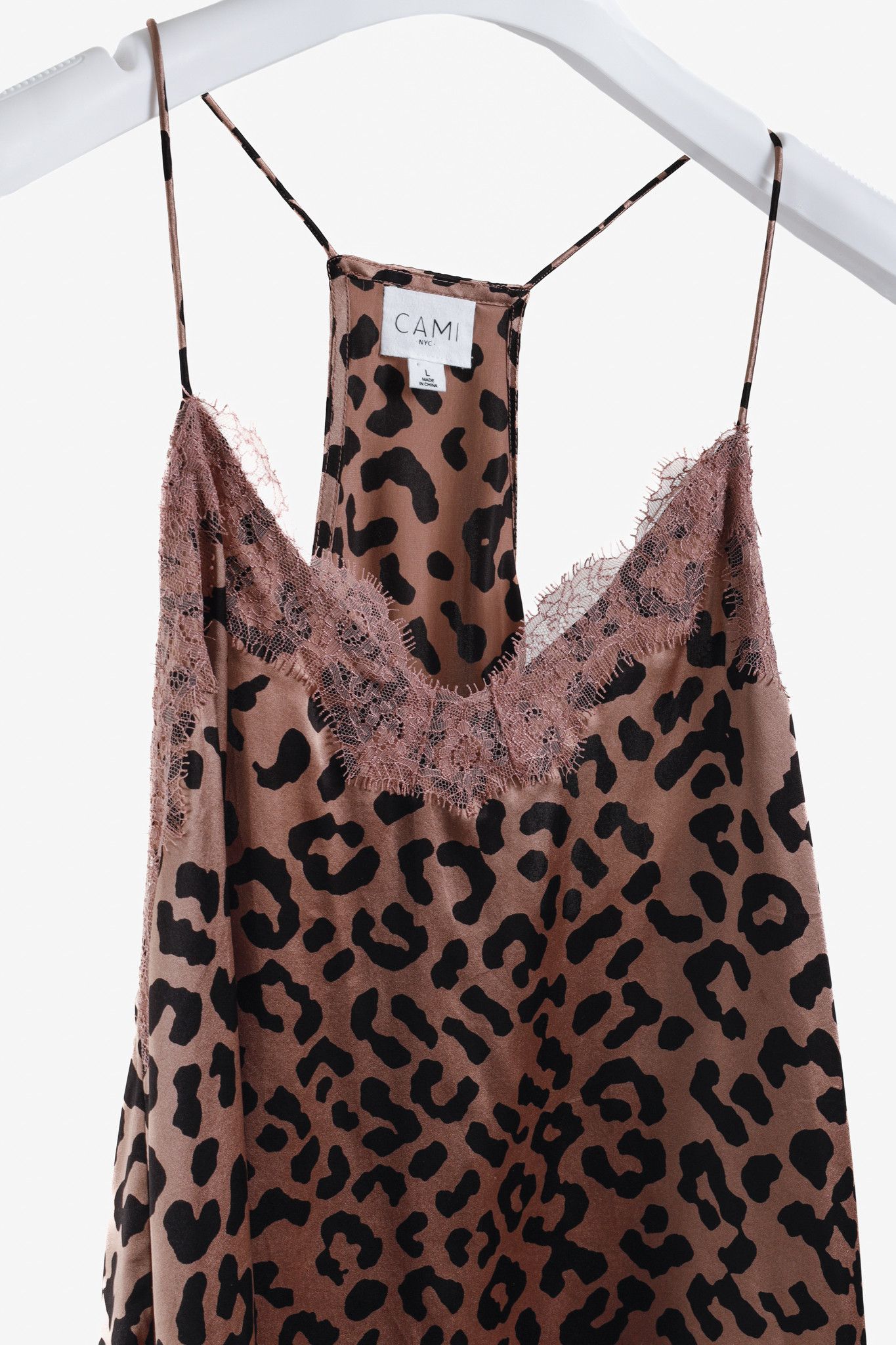 CAMI NYC Cami NYC Blush Black Leopard Print Racer Lace Cami Size L / US 10 / IT 46 - 3 Thumbnail