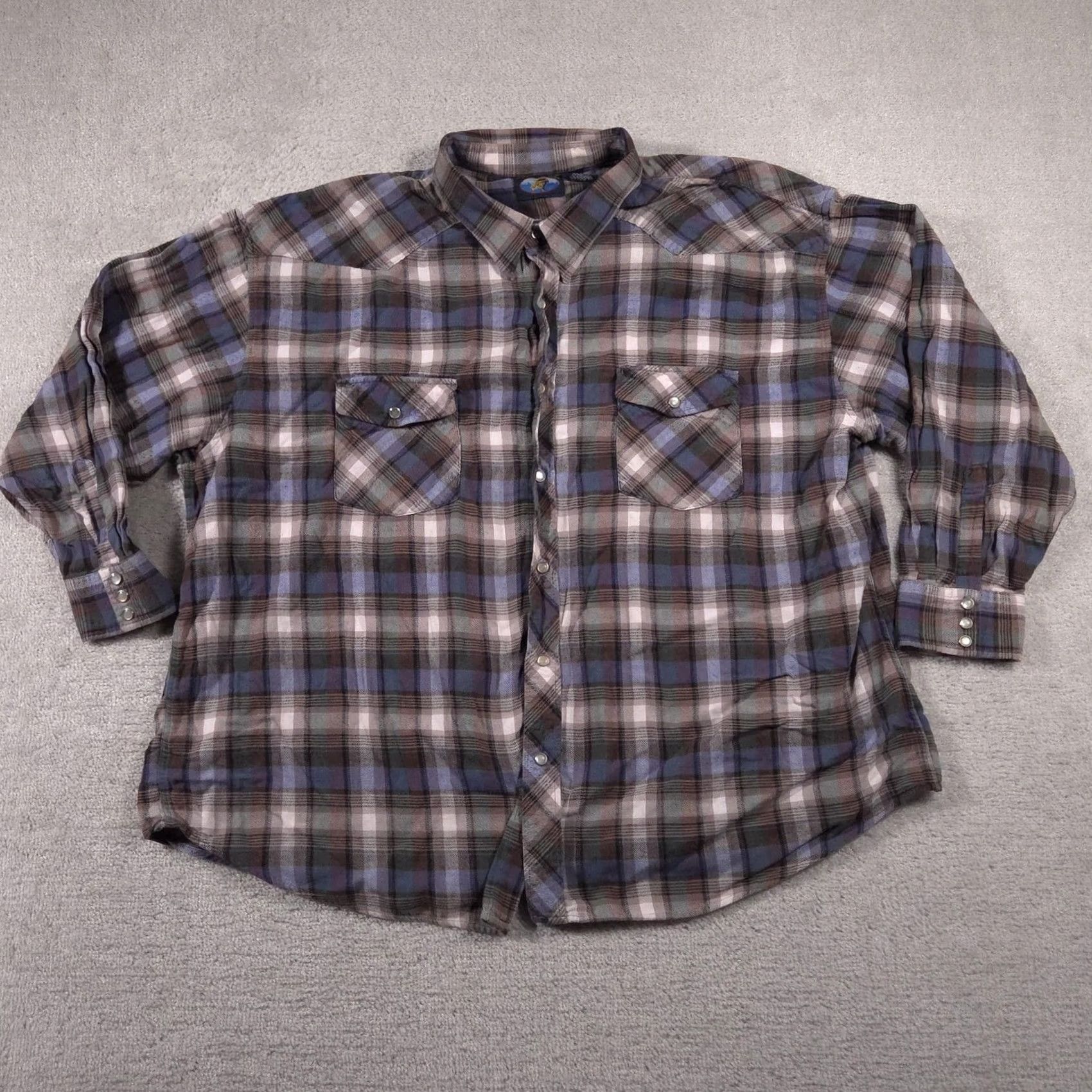 Vintage Falcon Bay Shirt Mens 3XL Plaid Western Pearl Snap Long Sleeve Cowboy Rodeo Size US XXL / EU 58 / 5 - 2 Thumbnail