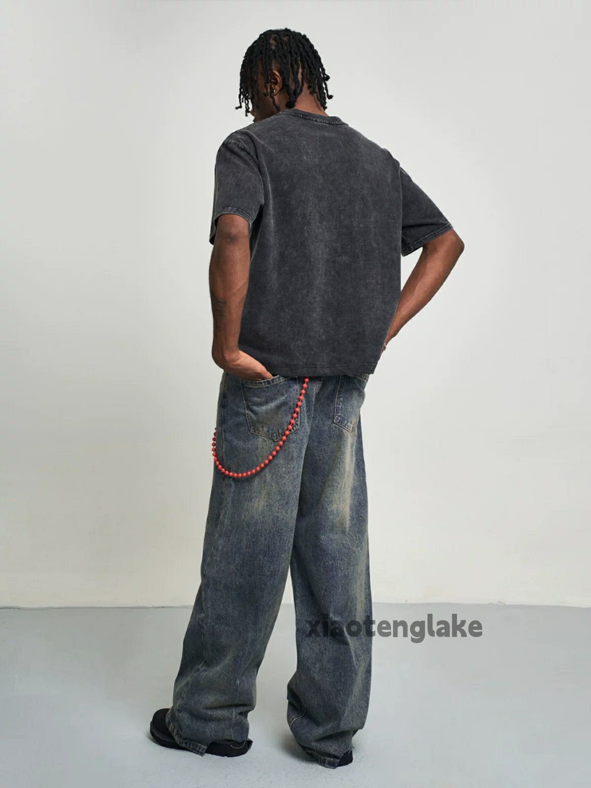 Jean × Vintage washed faded cleanfit skate hiphop loose baggy jeans Size US 32 / EU 48 - 6 Thumbnail